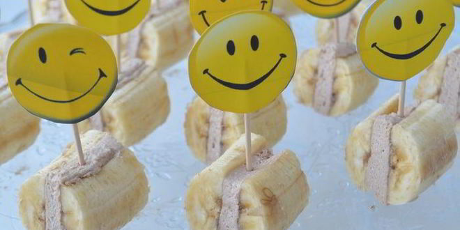 Рецепт банановых мини-сэндвичей с творожным кремом