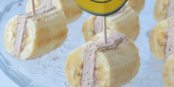 Рецепт банановых мини-сэндвичей с творожным кремом