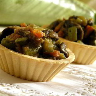 Рецепт Тарталеток с начинкой из овощей и грибов