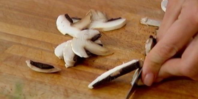 Рецепт тарталеток с шампиньонами, спаржей и сладким перцем