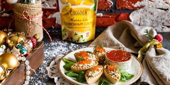 Рецепт тарталеток с тунцом и красной икрой