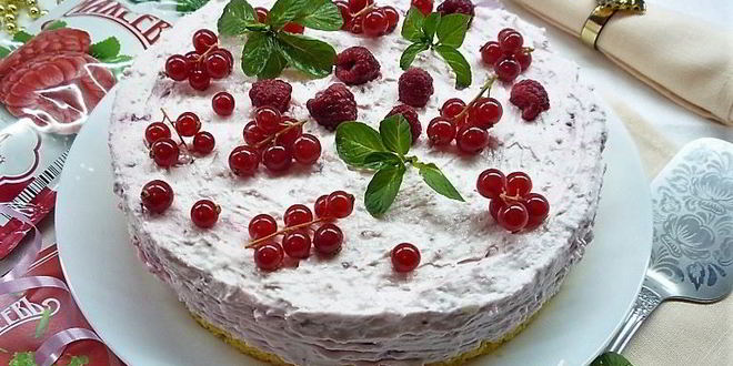 Рецепт малинова-сметанного тарт