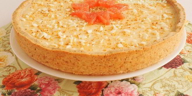 Рецепт миндального тарта с грейпфрутовым кремом, белым шоколадом и маскарпоне