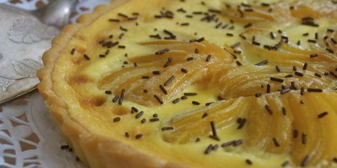 Рецепт шоколадна-сливочного тарт с фруктами