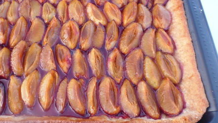 Рецепт сливового тарта на творожном тесте