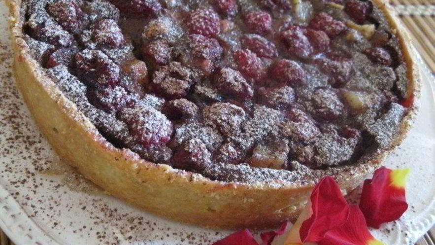 Рецепт тарта малиново-грушевый перезвон