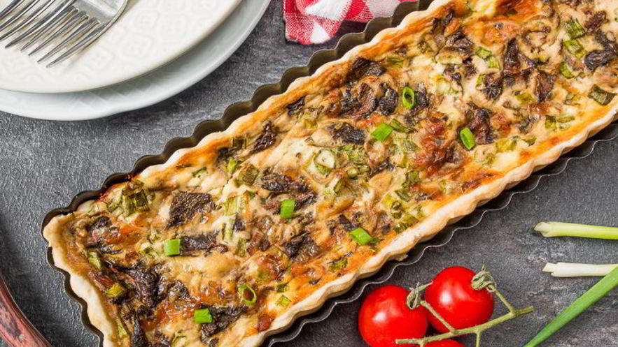 Рецепт тарта с грибами и сыром