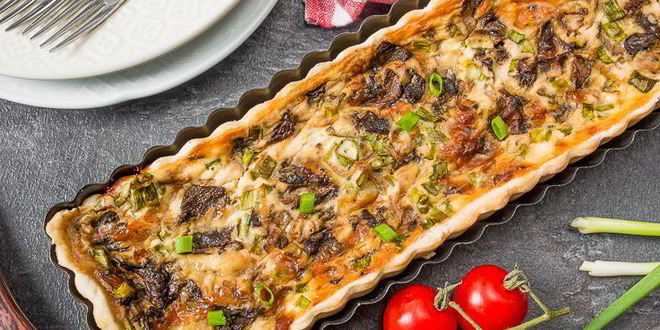 Рецепт тарта с грибами и сыром
