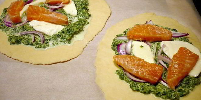 Рецепт тарта с семгой и шпинатом цветы за окном