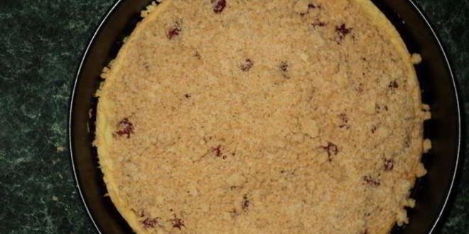 Рецепт тарта с творогом и малиной