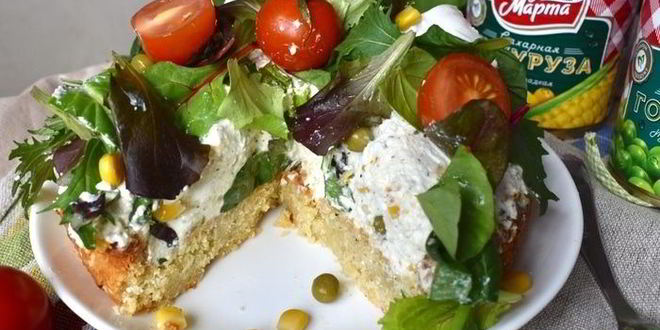 Рецепт тарта с творогом, овощами и зеленью