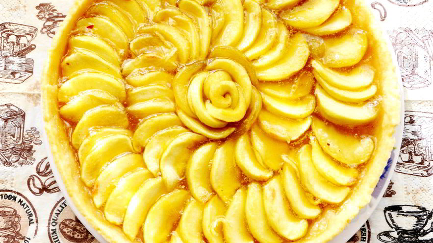 Рецепт тарта с яблоками и карамелью