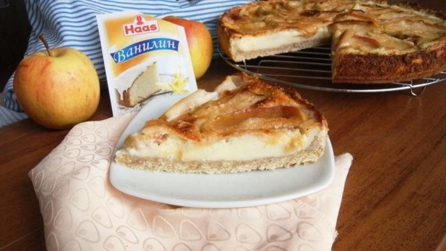 Рецепт яблочного тарта с ванильным кремом