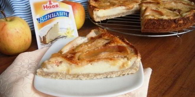 Рецепт яблочного тарта с ванильным кремом