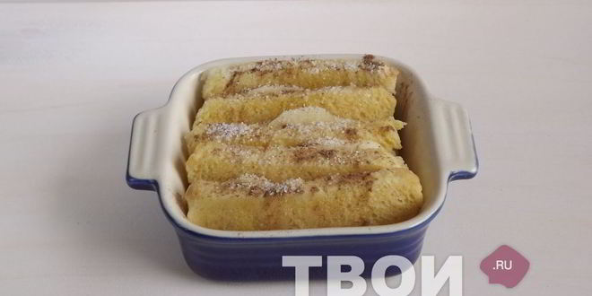 Рецепт французских тостов, запеченных с яблоком