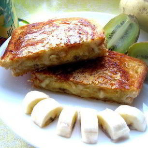 Рецепт Хрустящего тоста с карамельным бананом