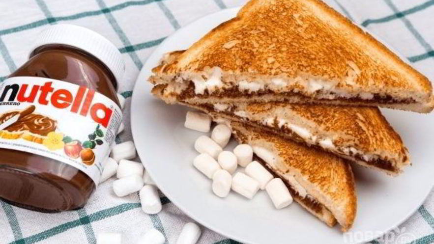 Рецепт тоста с нутеллой и маршмеллоу