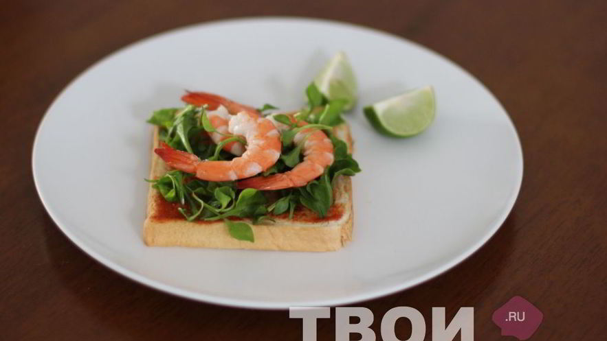 Рецепт тостов с креветками