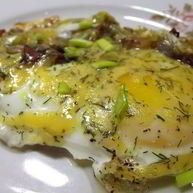 Рецепт Яичницы с грибами и сыром