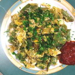 Рецепт Яичницы с плоской стручковой фасолью