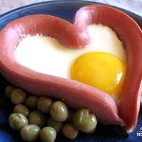 Рецепт Яичницы в сосиске сердечком