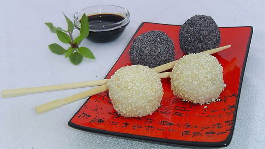 Рецепт закуски в японском стиле черное и белое