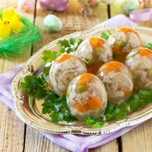 Рецепт Заливного из курицы с овощами