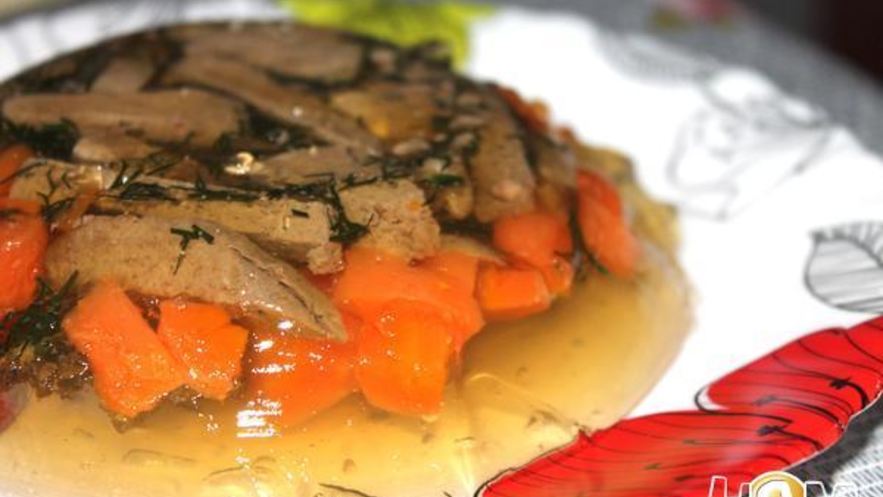 Рецепт заливного с говяжьей печенкой