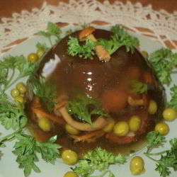 Рецепт Заливного с ветчиной и опятами