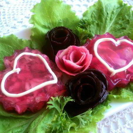 Рецепт Заливного Сердечки