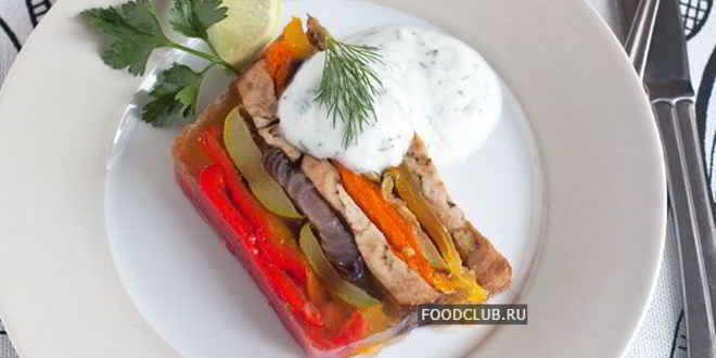 Рецепт заливного — террина из запеченных овощей