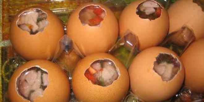 Рецепт заливного в яичной скорлупе